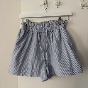 Sophie Rue High Waist Blue Pinstripe Shorts
